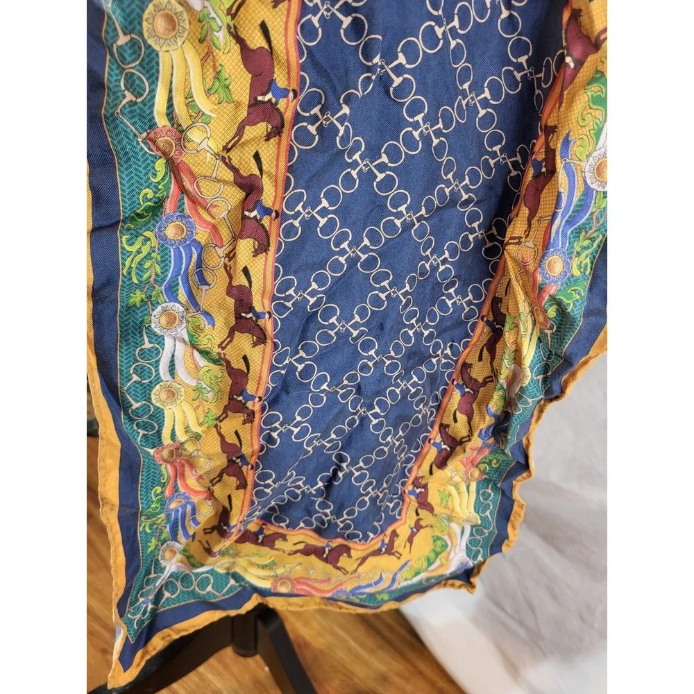 Dagmar‎ G Rectangle 100% Silk Equestrian Scarf Horses